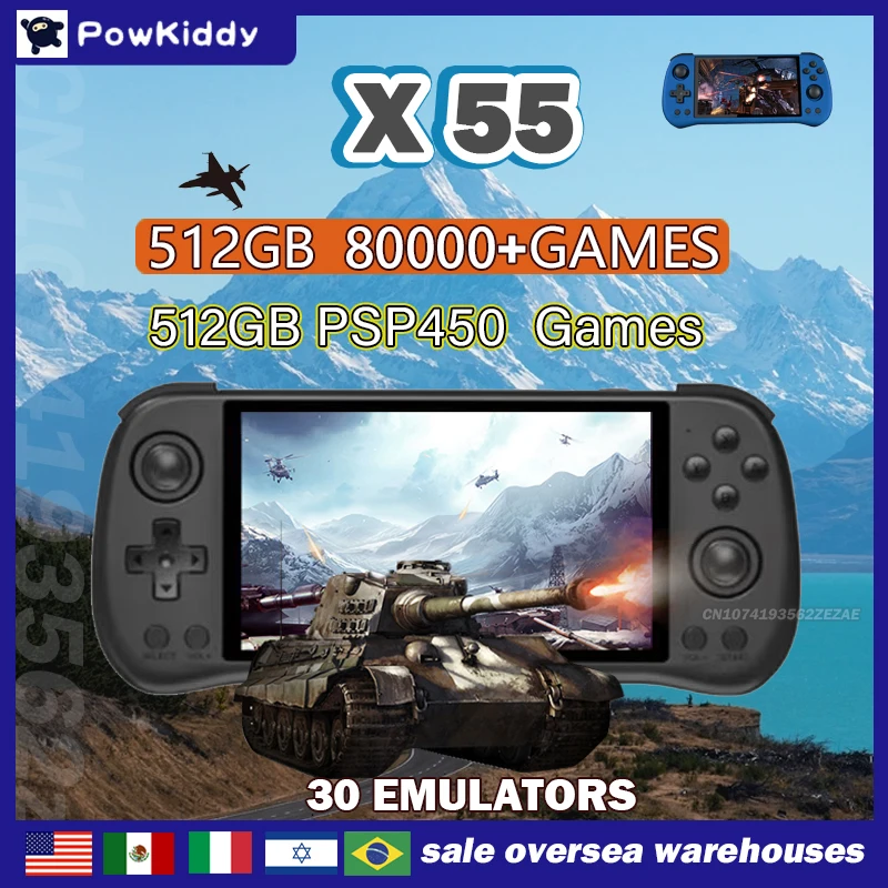 Retro Gaming Upscaler - 80000Game 512G POWKIDDY X55 5.5 inci