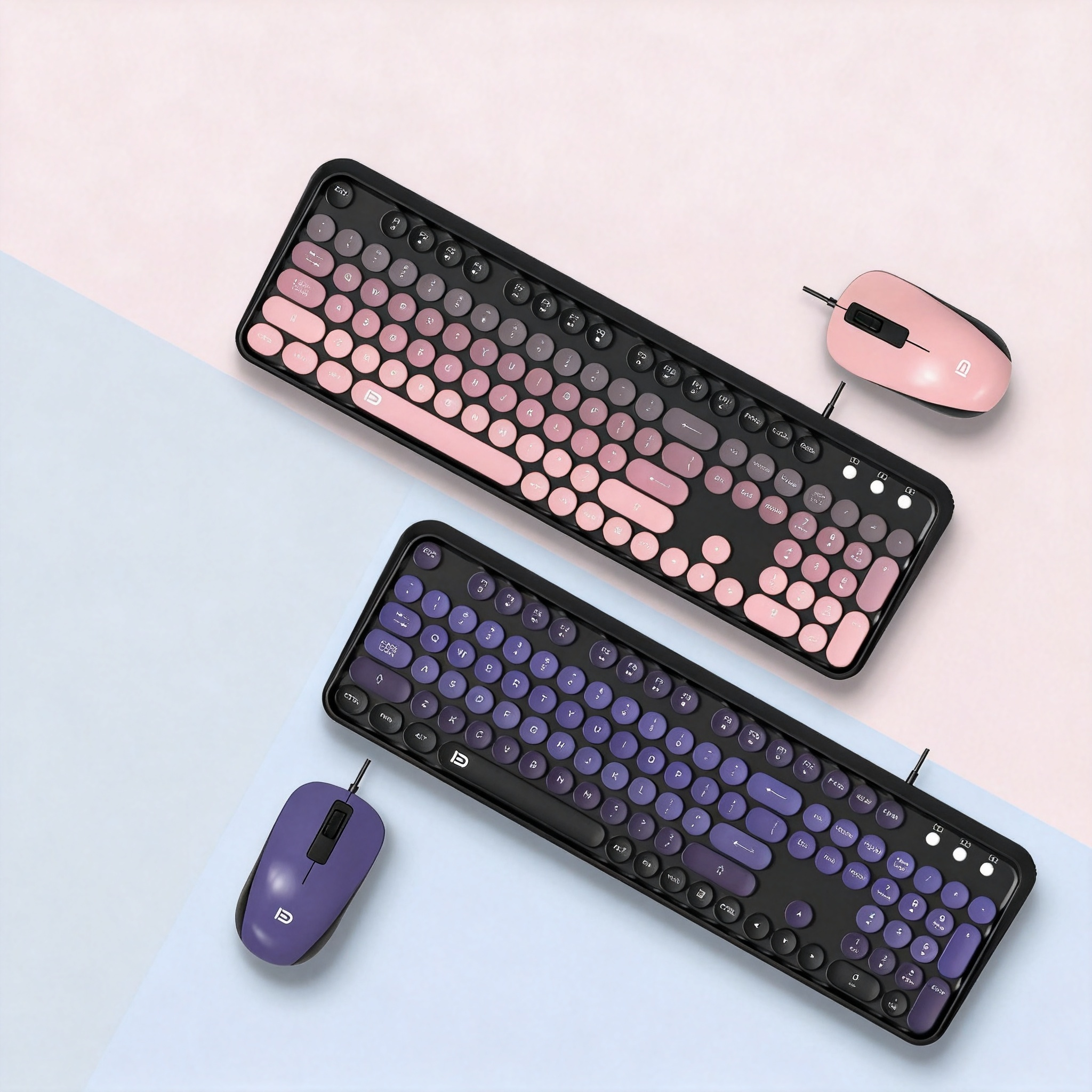 Retro Gaming Corps - Set Keyboard dan Mouse Estetis Bergaya