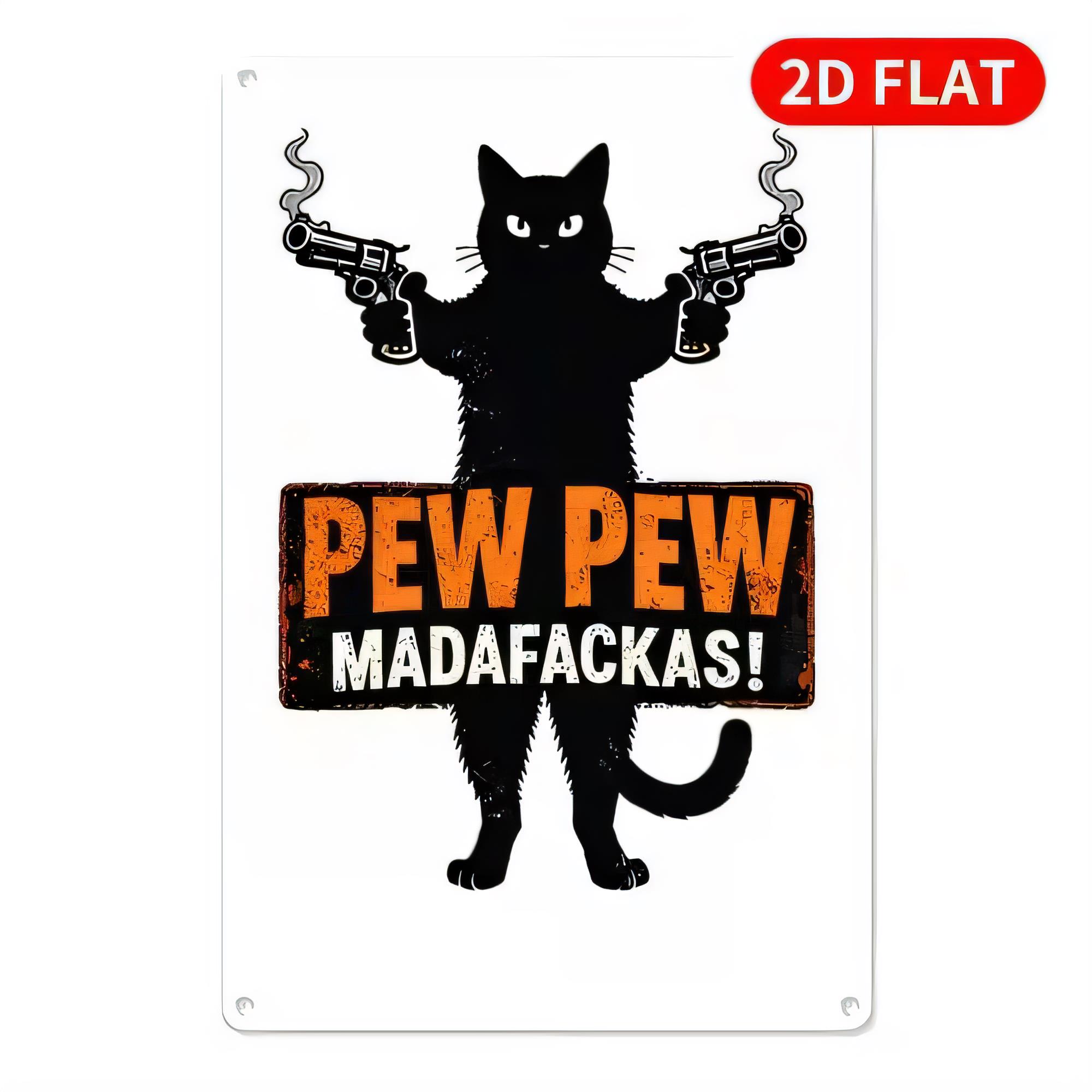 Retro Gaming Gun - Papan Logam Tin Sign Pew Pew