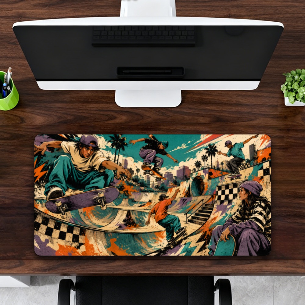 Retro Gaming Keyboard And Mouse - Alas meja taman skateboard keren bergaya