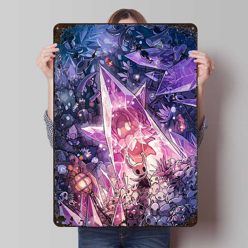 Retro Knight Gaming - Poster Tinplate Game Hollow Knight, Seni