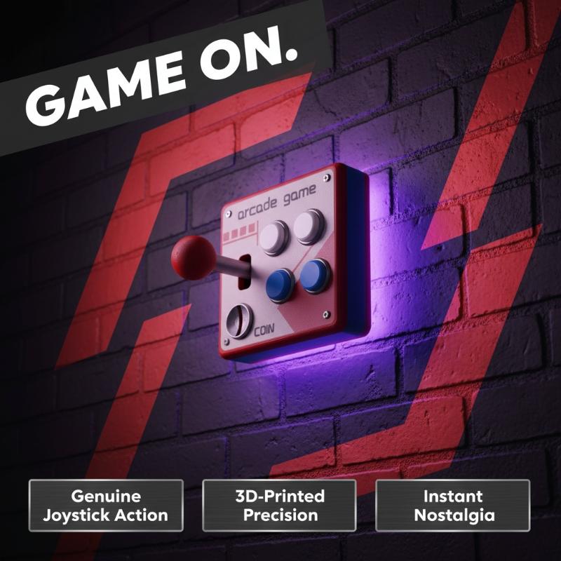 Retro Gaming Style - Pelat Tombol Saklar Game Arcade Retro,
