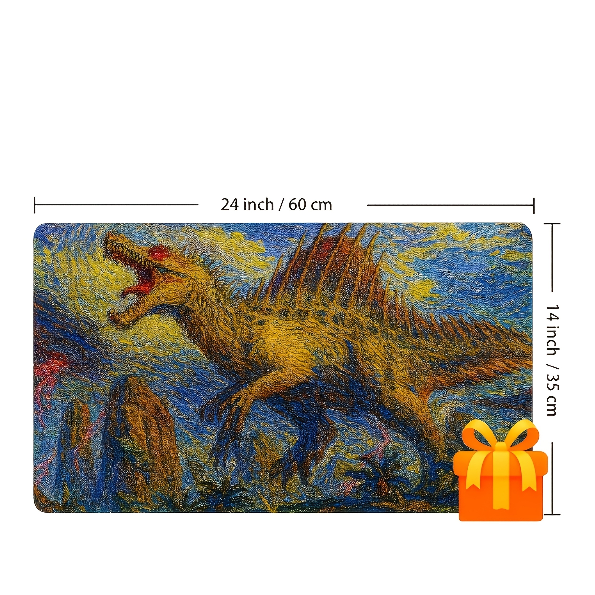 Retro Gaming Keyboard And Mouse - Retro Spinosaurus MTG Playmat Alas Meja