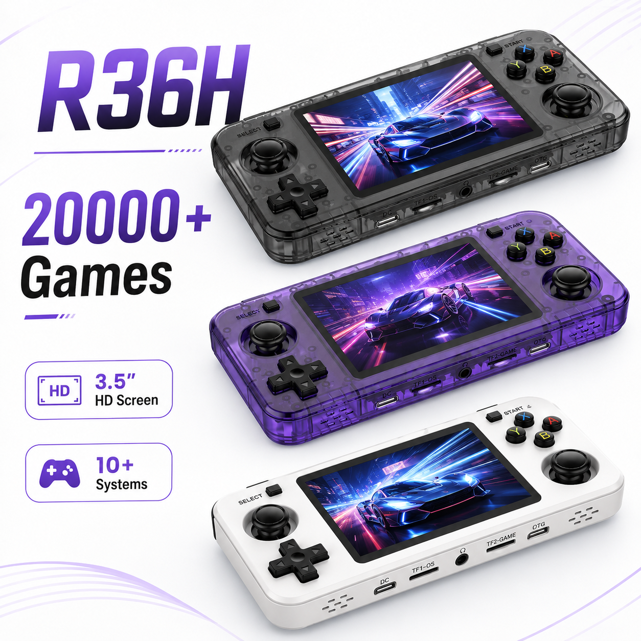 Retro Gaming Upscaler - Konsol Genggam Retro R36H Baru Sistem