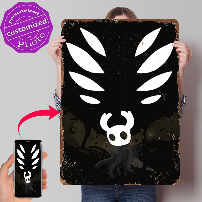 Retro Knight Gaming - Poster Logam Hollow Knight Seni Dinding