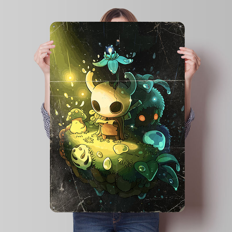 Retro Knight Gaming - Poster Karakter Hollow Knight dari Plat