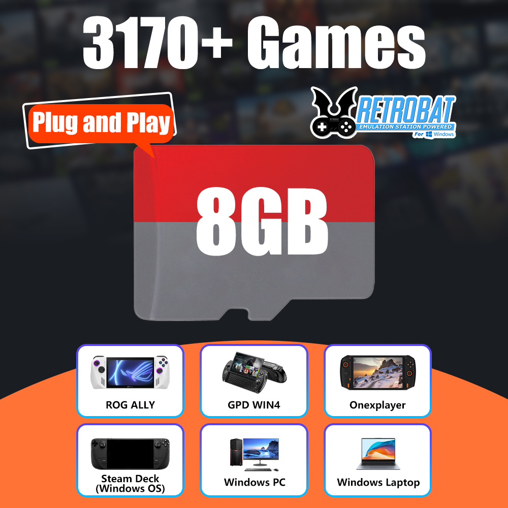 Retro Handheld Console - Kartu Game TF 8GB dengan 3170