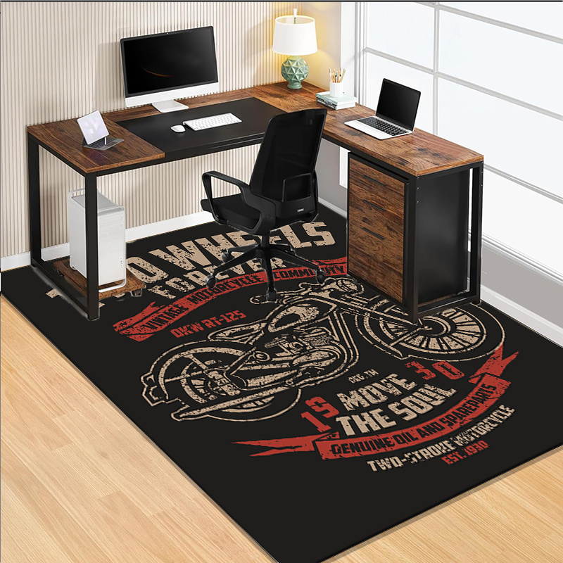 Retro Gaming Desk Setup - Karpet meja bertema sepeda motor untuk