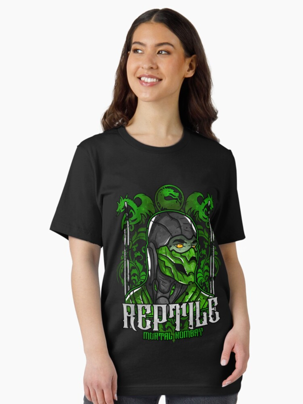 Kaos Cetak Potret Reptile Mort - Retro Gaming Style ulasan dan harga