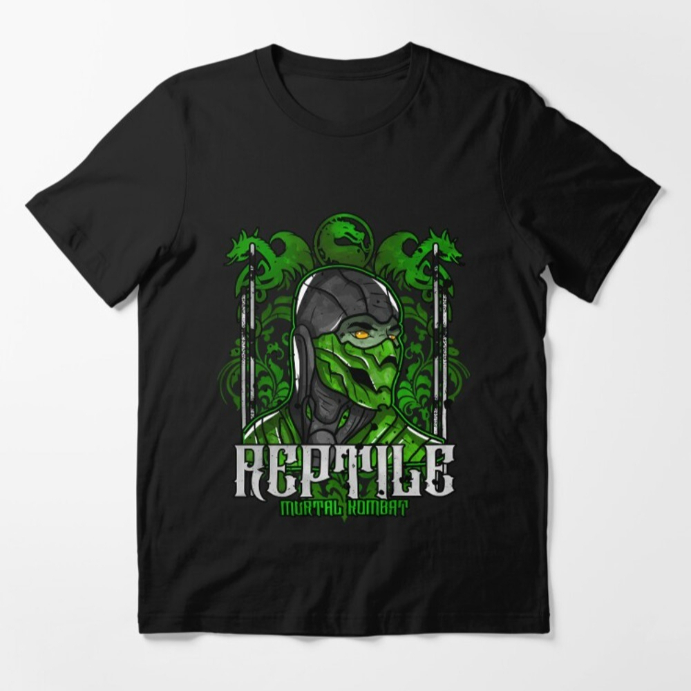 Kaos Cetak Potret Reptile Mort - Retro Gaming Style ulasan dan harga