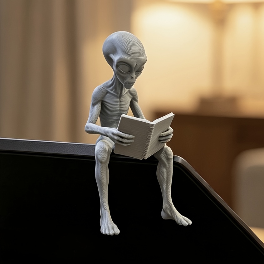 Figur Mini Alien 3D Print, Pat - Retro Gaming Desk Setup ulasan dan harga