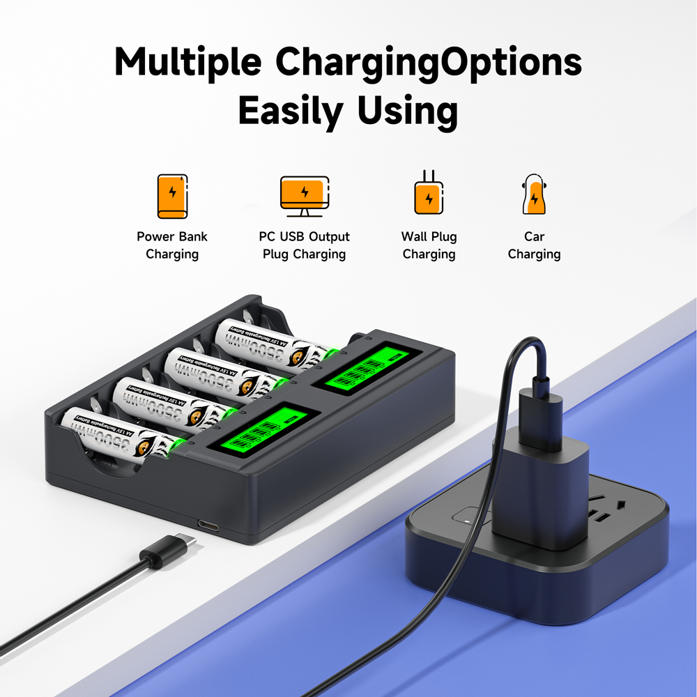 PALO Pengisi Daya Baterai 4-8  - Rechargeable Battery Aa ulasan dan harga