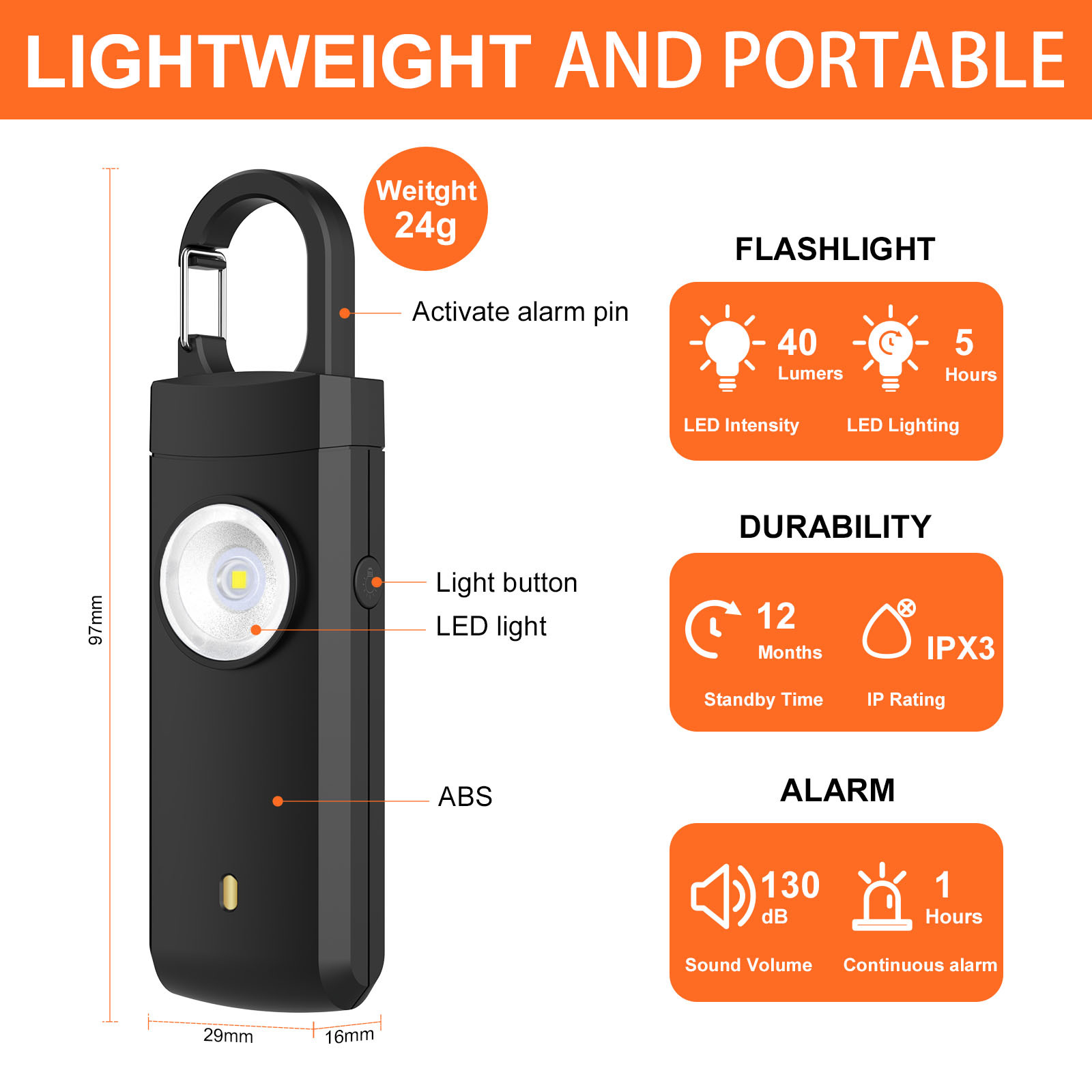 Alarm Pertahanan Diri 130dB Al - Rechargeable Battery Aa ulasan dan harga