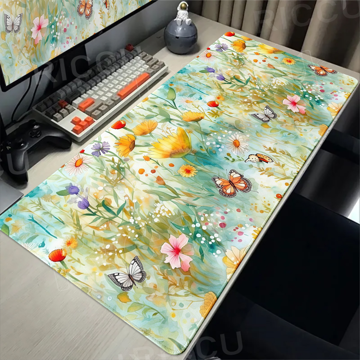 Alas Meja Bunga Retro Alas Mou - Retro Gaming Desk Setup ulasan dan harga