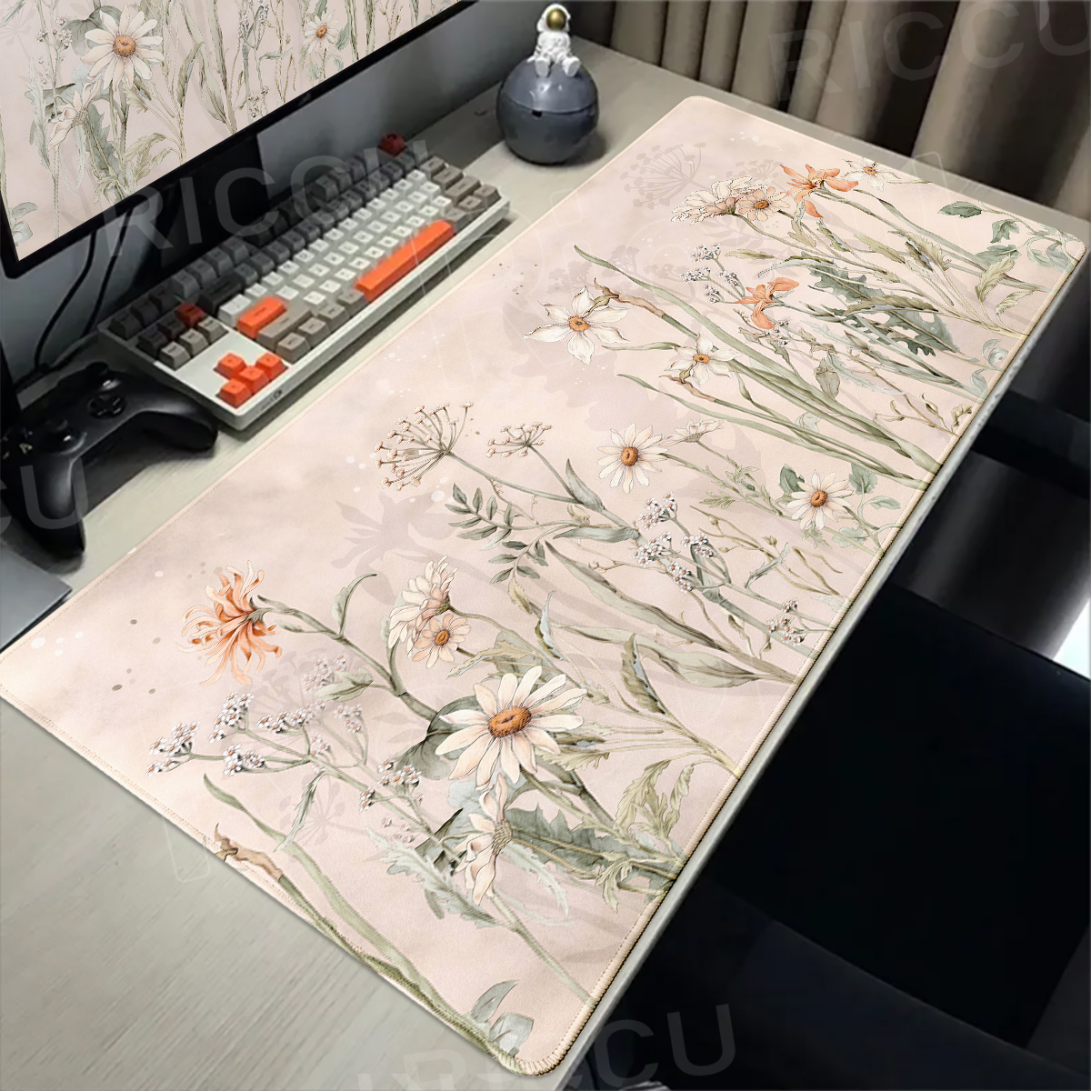 Alas Meja Bunga Retro Alas Mou - Retro Gaming Desk Setup ulasan dan harga