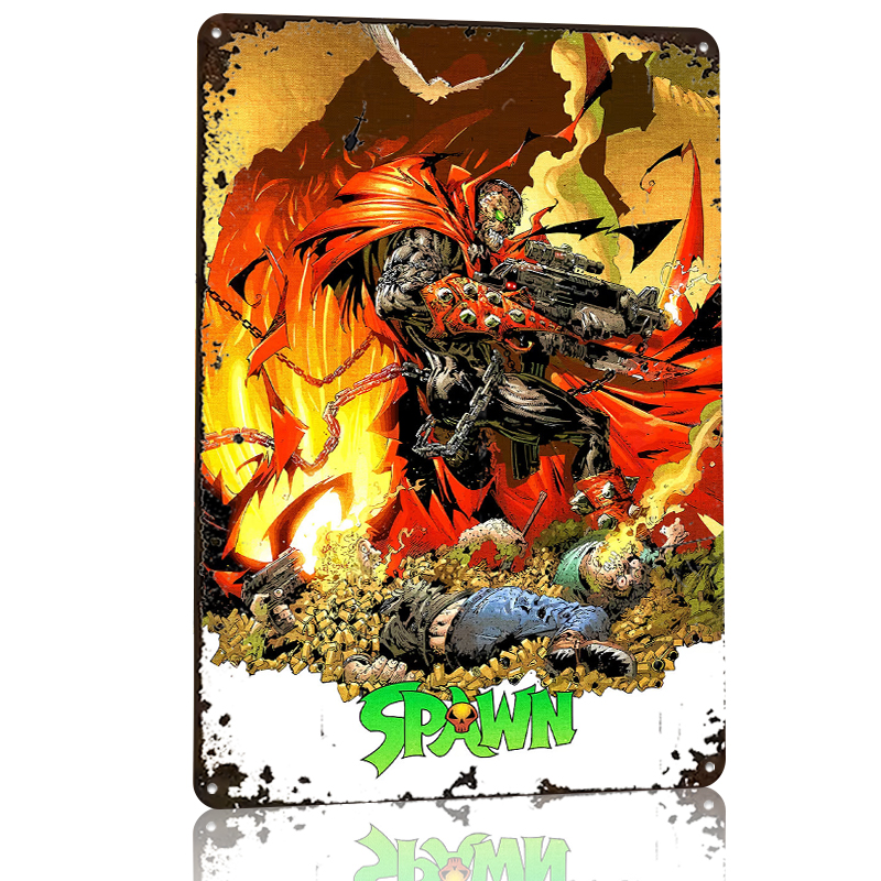 Poster Logam Spawn Dengan Senj - Retro Gaming Gun ulasan dan harga