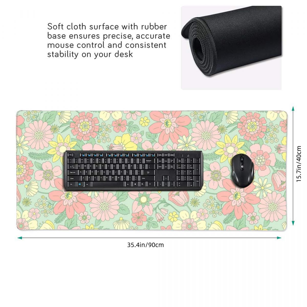 Alas Mouse Besar Pola Bunga Mu - Retro Gaming Keyboard And Mouse ulasan dan harga