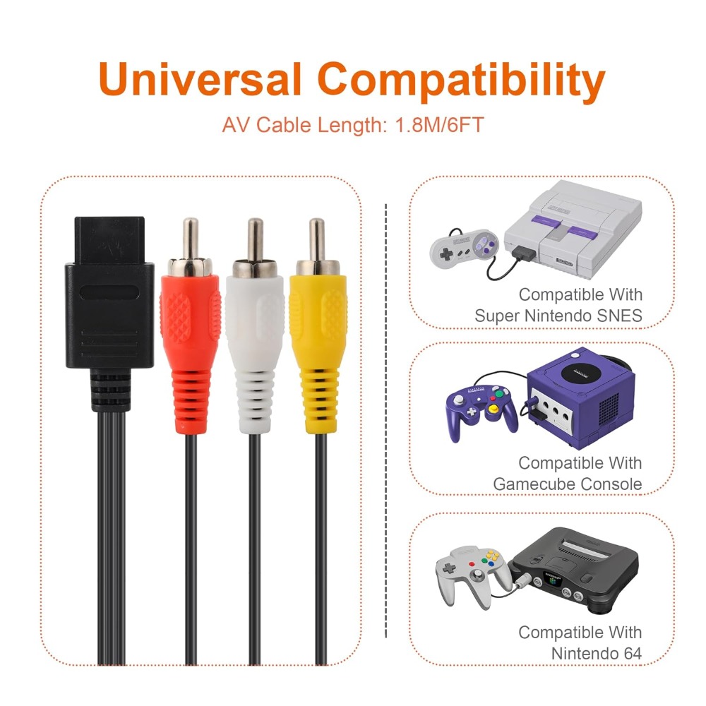 N64/Gamecube/SNES/SFC kabel AV - Retro Gaming Cable ulasan dan harga