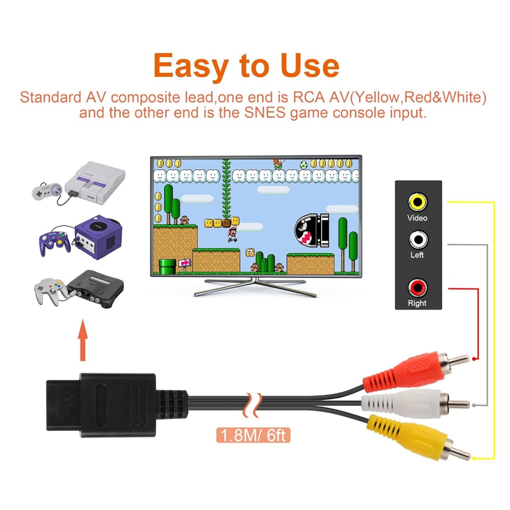 N64/Gamecube/SNES/SFC kabel AV - Retro Gaming Cable ulasan dan harga