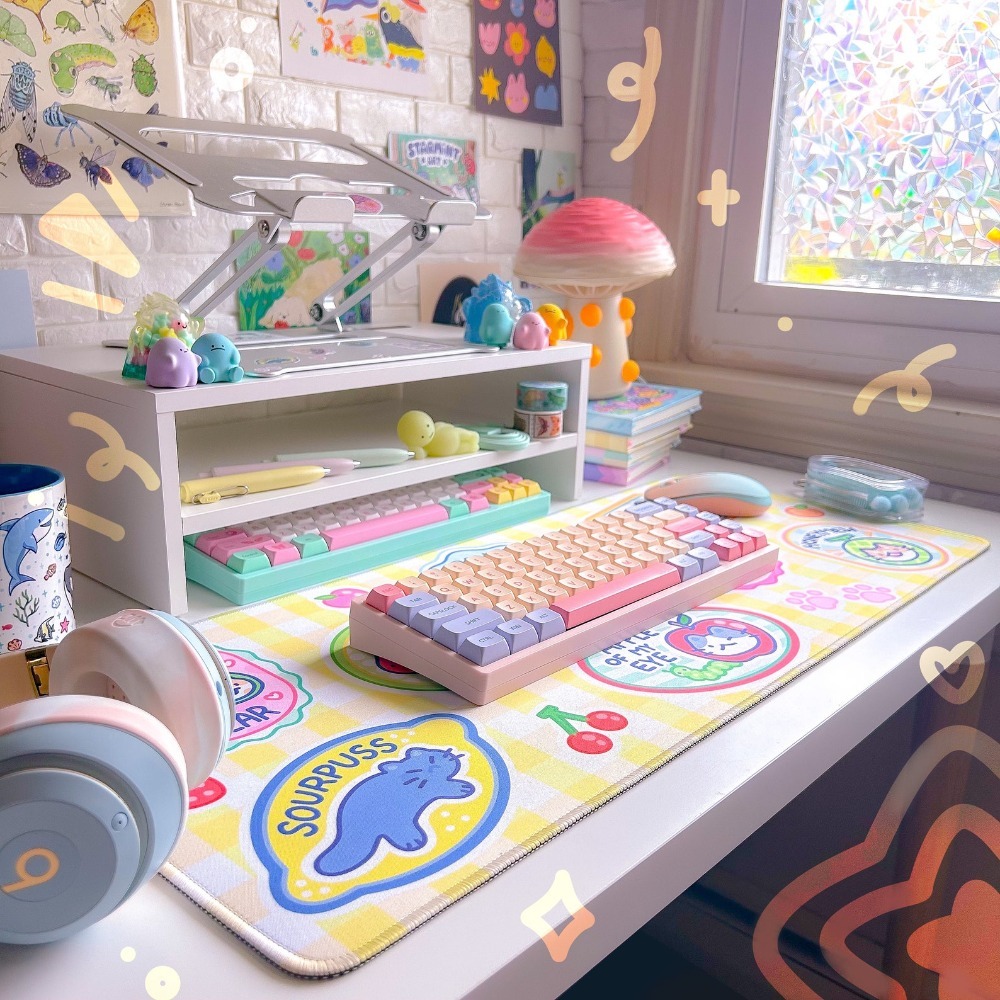 Alas Meja Fruit Kitty Mousepad - Retro Gaming Desk Setup ulasan dan harga