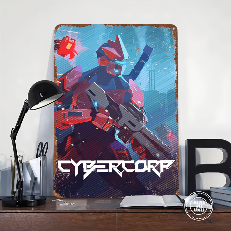 Poster Robot Cyberpunk dengan  - Retro Gaming Gun ulasan dan harga