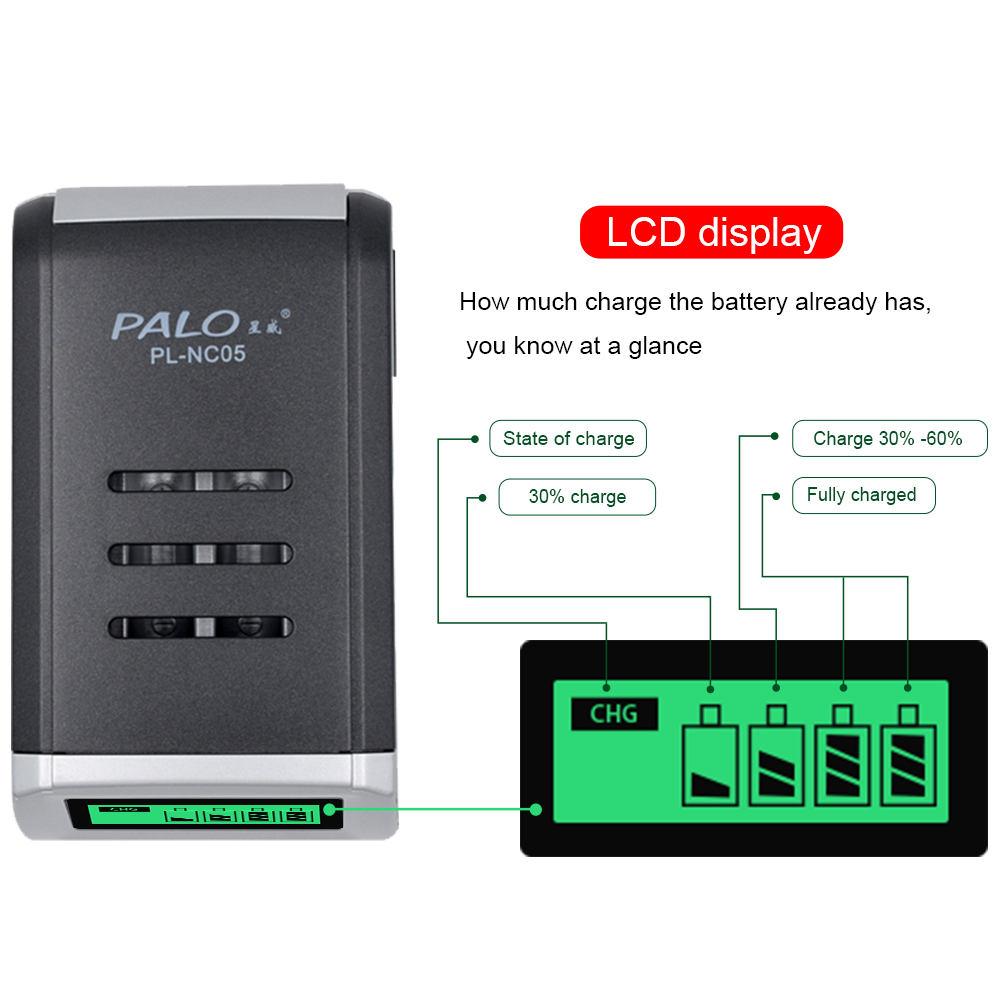 PALO Pengisi Daya Baterai LCD  - Rechargeable Battery Aa ulasan dan harga