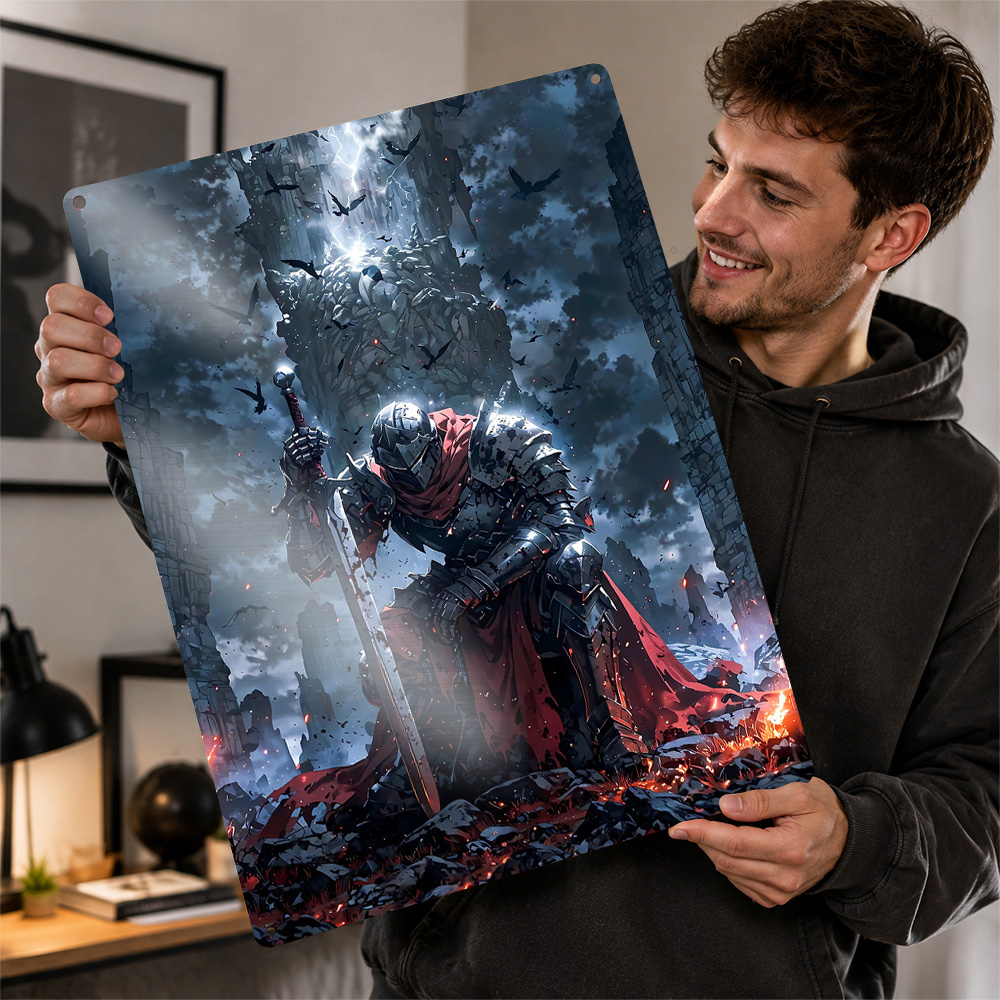Poster Seni Dinding Game Kneel - Retro Knight Gaming ulasan dan harga