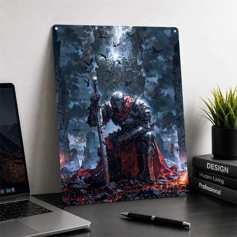 Poster Seni Dinding Game Kneel - Retro Knight Gaming ulasan dan harga